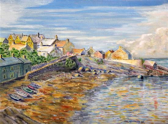 Charles Wyatt Warren (1908-1993) Coastal landscape, 12 x 16in., unframed
